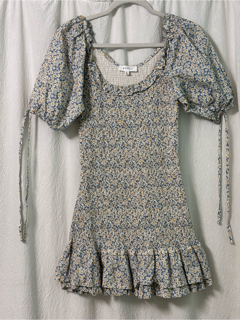 Mable Blue Floral Smocked Mini Dress